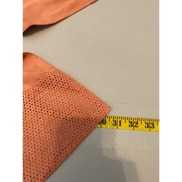 Chicos Peach Asymmetrical Hem Open Cardigan Jacket Chicos Size 1 Small - Picture 8 of 12